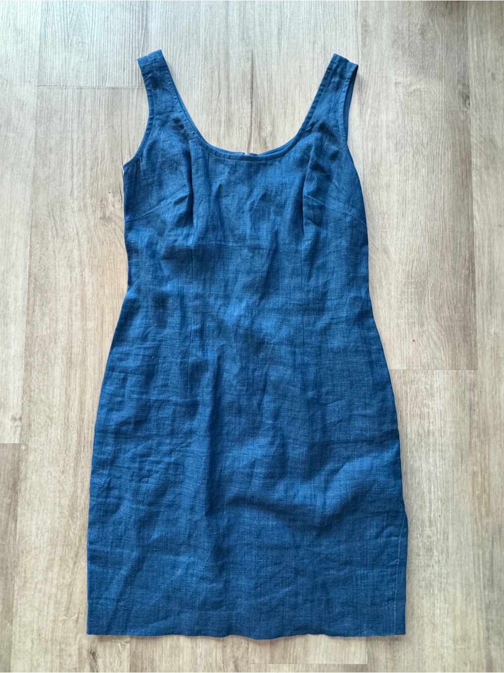 Vintage Kamisato Navy Blue 100% Linen Dress sz 6